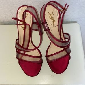 STUNNING VINTAGE YSL SLINGBACK CLEAR STRAP HEELS